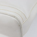 GUCCI Shoulder Bag Leather White Gold Auth 210948A-14
