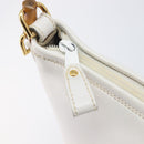 GUCCI Shoulder Bag Leather White Gold Auth 210948A-18