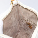 GUCCI Shoulder Bag Leather White Gold Auth 210948A-23
