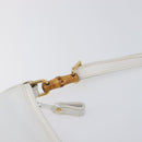 GUCCI Shoulder Bag Leather White Gold Auth 210948A-9