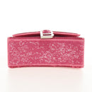 Balenciaga Hourglass XS Hand Bag Leather Sequins 2way Pink Silver Auth 210952SAM-13