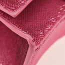 Balenciaga Hourglass XS Hand Bag Leather Sequins 2way Pink Silver Auth 210952SAM-14