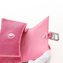 Balenciaga Hourglass XS Hand Bag Leather Sequins 2way Pink Silver Auth 210952SAM-20