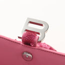 Balenciaga Hourglass XS Hand Bag Leather Sequins 2way Pink Silver Auth 210952SAM-21
