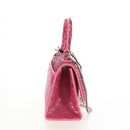 Balenciaga Hourglass XS Hand Bag Leather Sequins 2way Pink Silver Auth 210952SAM-5