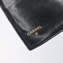 CHANEL Matelasse Long Wallet Caviar Skin Black Gold CC Auth 210957V-16