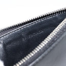 Balenciaga Fragment case Card Case Leather Black Silver 664044 Auth 210959A-14