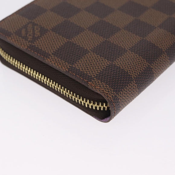 LOUIS VUITTON Damier Ebene Zippy Wallet Long Wallet N63004 LV Auth 210960M