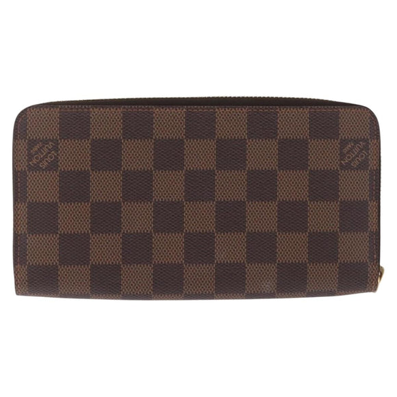 LOUIS VUITTON Damier Ebene Zippy Wallet Long Wallet N63004 LV Auth 210960M