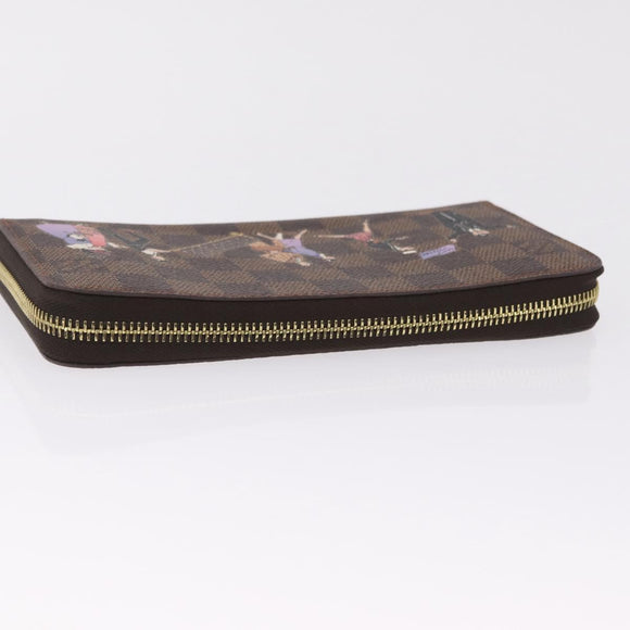 LOUIS VUITTON Damier Ebene Zippy Wallet Long Wallet N63004 LV Auth 210960M