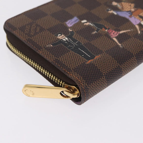 LOUIS VUITTON Damier Ebene Zippy Wallet Long Wallet N63004 LV Auth 210960M