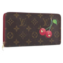 LOUIS VUITTON Monogram Cherry Porte Monnaie Zip Long Wallet M95006 Auth 210961M-1