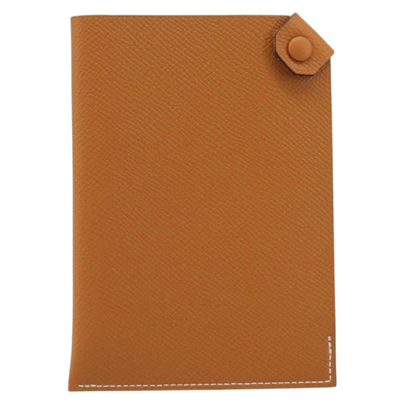 HERMES Tarmac PM Passport Case Leather Beige Auth 210965M