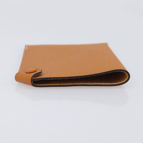 HERMES Tarmac PM Passport Case Leather Beige Auth 210965M