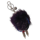 PRADA Robot Key Holder Fur Purple Silver Auth 210967M-1