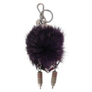 PRADA Robot Key Holder Fur Purple Silver Auth 210967M-3