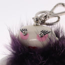 PRADA Robot Key Holder Fur Purple Silver Auth 210967M-4