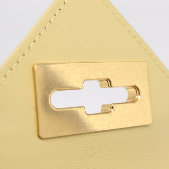 Bottega Veneta Card Case Leather Yellow Gold Auth 210968M
