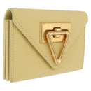 Bottega Veneta Card Case Leather Yellow Gold Auth 210968M-1