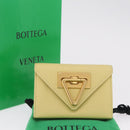 Bottega Veneta Card Case Leather Yellow Gold Auth 210968M-12