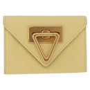 Bottega Veneta Card Case Leather Yellow Gold Auth 210968M-13