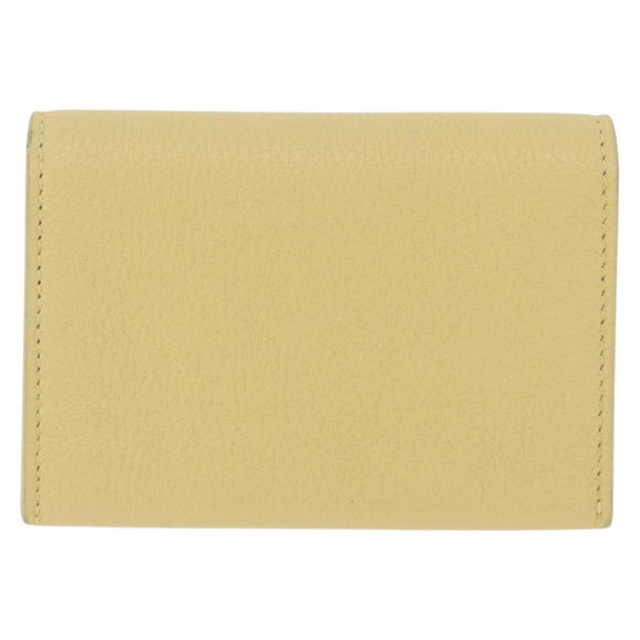 Bottega Veneta Card Case Leather Yellow Gold Auth 210968M