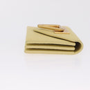 Bottega Veneta Card Case Leather Yellow Gold Auth 210968M-3