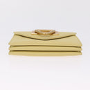 Bottega Veneta Card Case Leather Yellow Gold Auth 210968M-6