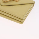 Bottega Veneta Card Case Leather Yellow Gold Auth 210968M-14