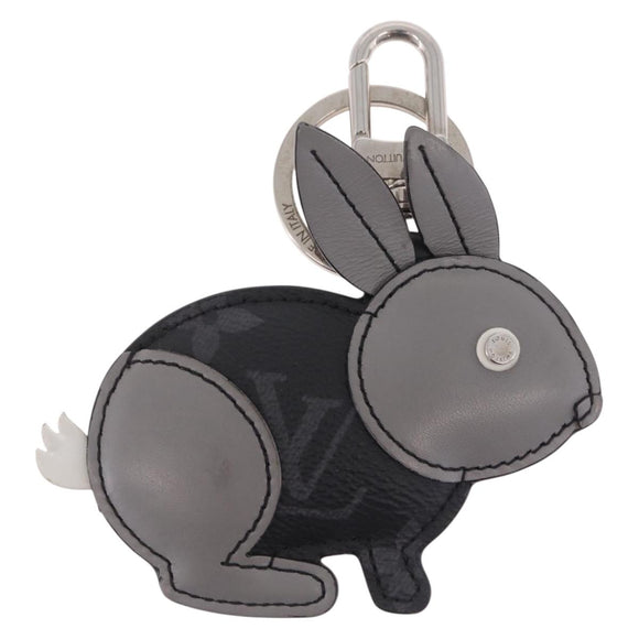 LOUIS VUITTON Monogram Eclipse Porte Cles Animal Rabbit M63224 Auth 210974M