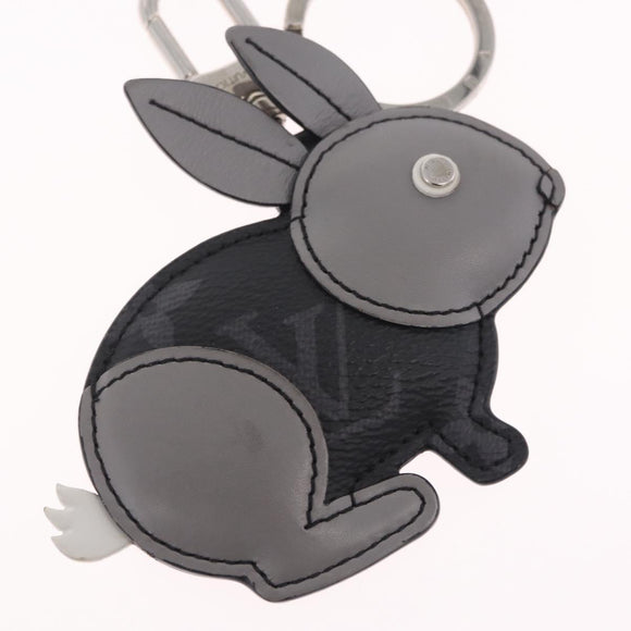 LOUIS VUITTON Monogram Eclipse Porte Cles Animal Rabbit M63224 Auth 210974M