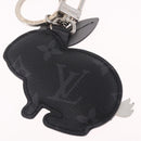 LOUIS VUITTON Monogram Eclipse Porte Cles Animal Rabbit M63224 Auth 210974M-7