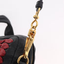 Miu Miu Hand Bag Leather 2way Black Gold Tone Auth 210983V-13