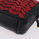 Miu Miu Hand Bag Leather 2way Black Gold Tone Auth 210983V-16
