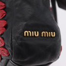 Miu Miu Hand Bag Leather 2way Black Gold Tone Auth 210983V-19