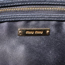 Miu Miu Hand Bag Leather 2way Black Gold Tone Auth 210983V-21