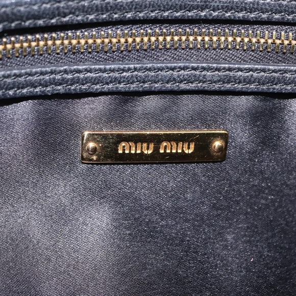Miu Miu Hand Bag Leather 2way Black Gold Tone Auth 210983V