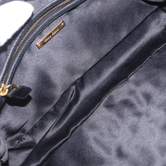 Miu Miu Hand Bag Leather 2way Black Gold Tone Auth 210983V
