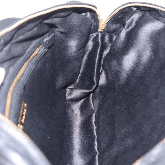 Miu Miu Hand Bag Leather 2way Black Gold Tone Auth 210983V