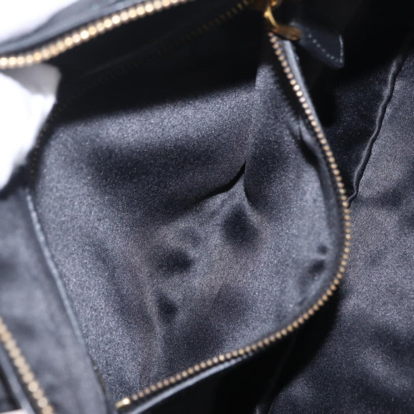 Miu Miu Hand Bag Leather 2way Black Gold Tone Auth 210983V