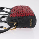 Miu Miu Hand Bag Leather 2way Black Gold Tone Auth 210983V-6