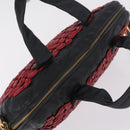Miu Miu Hand Bag Leather 2way Black Gold Tone Auth 210983V-7