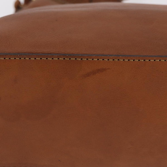 GUCCI Shoulder Bag Leather Brown Gold Tone 257026 Auth 210984A