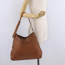 GUCCI Shoulder Bag Leather Brown Gold Tone 257026 Auth 210984A-25