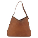 GUCCI Shoulder Bag Leather Brown Gold Tone 257026 Auth 210984A-3