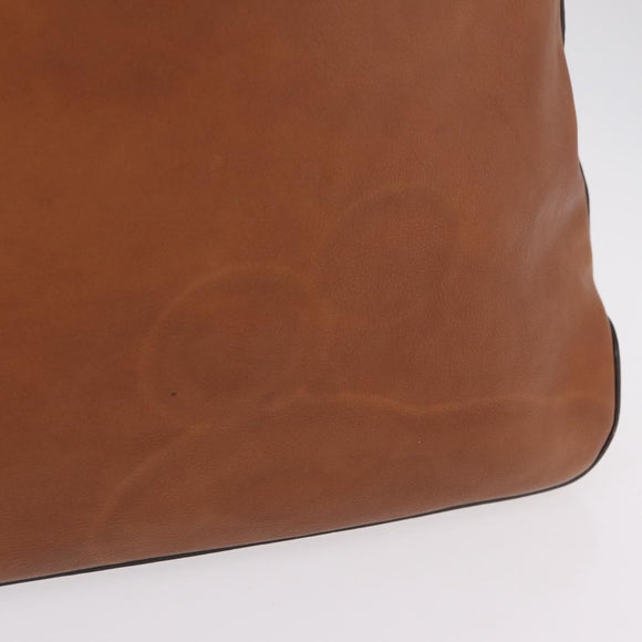 GUCCI Shoulder Bag Leather Brown Gold Tone 257026 Auth 210984A