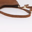GUCCI Shoulder Bag Leather Brown Gold Tone 257026 Auth 210984A-8