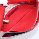 Valentino Rock Studs Clutch Bag Leather Greige Gold Tone Auth 210986-17