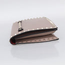 Valentino Rock Studs Clutch Bag Leather Greige Gold Tone Auth 210986-4
