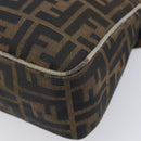 FENDI Zucca Canvas Shoulder Bag Brown Gold Tone Auth 210987-12
